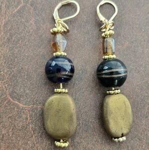 Pierced Drop Earrings With Lever Backs Handcrafted